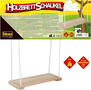 Wooden Board Swing$ for Children eke hind aldosterone dy from 3 Years$ with Adjustable Straps and Steel Rings$ Load Capacity up to 50 kg$ for Carefree Rocking Fun 40197 
