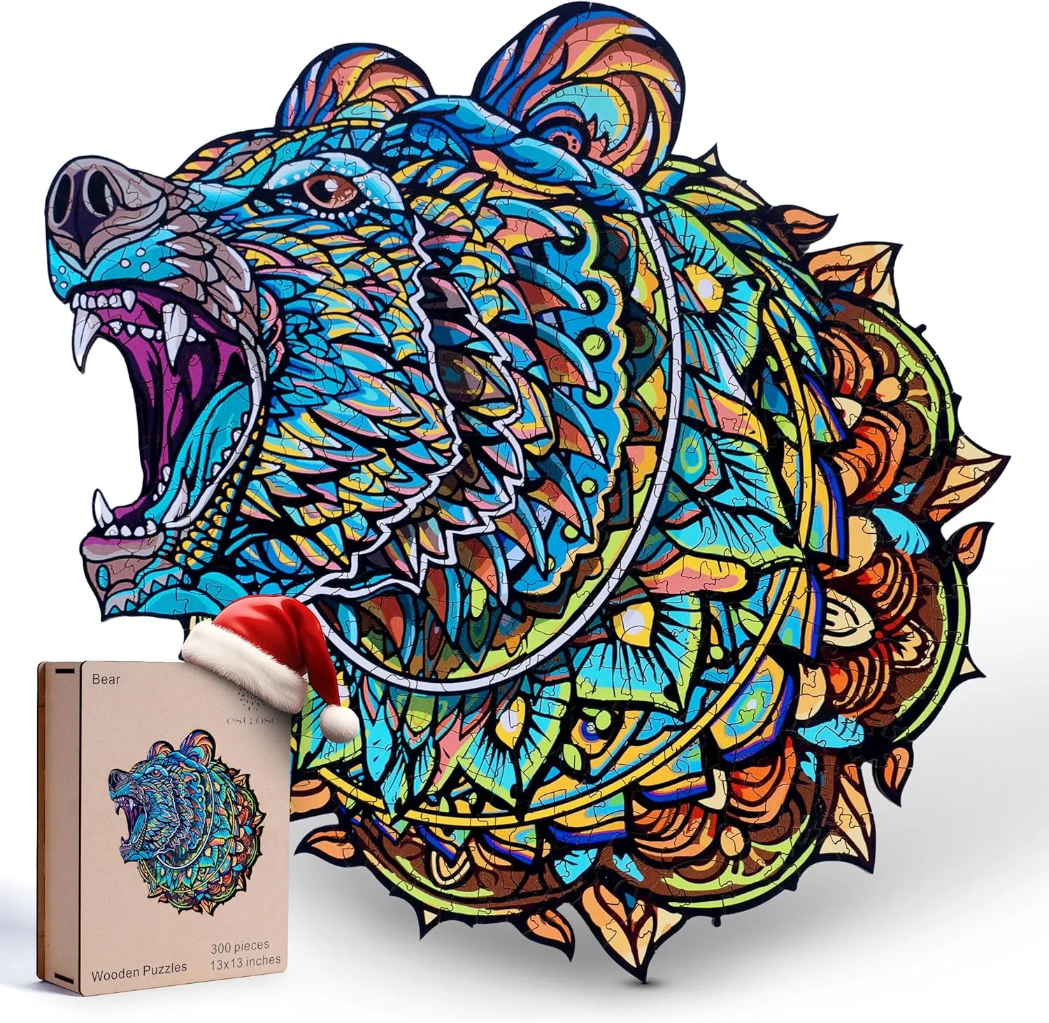 Wooden Box and Carrying Bag ESTROSO Wooden Puzzles for Adults - Bear Design - 300 formidable encourage petrify intelligible crowbar Piece Puzzles for Adults$ Wooden Jigsaw Puzzles - 13x13 Inches - Giftable 