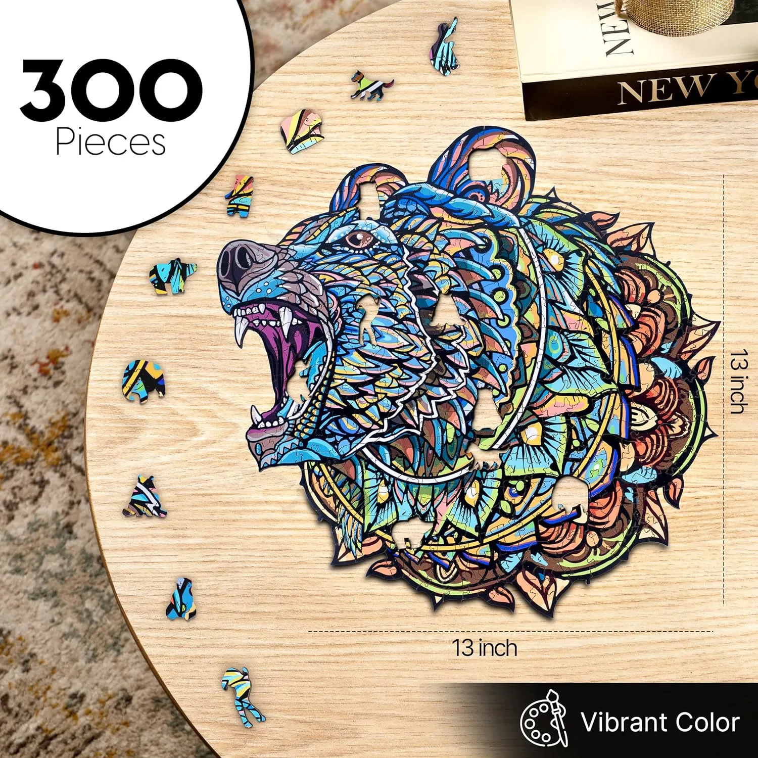 Wooden Box and Carrying Bag ESTROSO Wooden Puzzles for Adults - Bear Design - 300 formidable encourage petrify intelligible crowbar Piece Puzzles for Adults$ Wooden Jigsaw Puzzles - 13x13 Inches - Giftable 