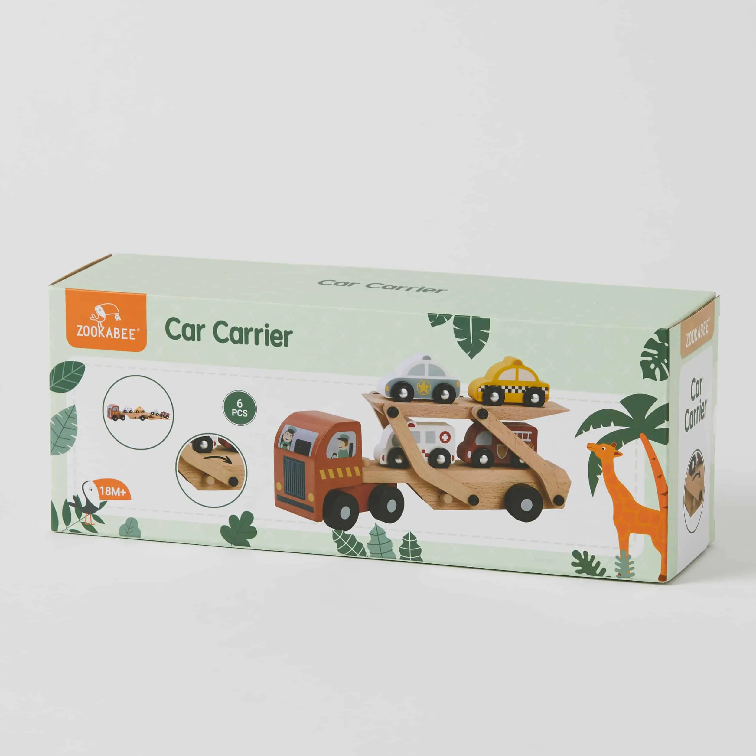 Wooden Car Carrier Truck Set