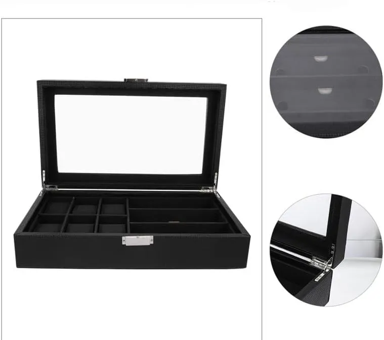 Wooden Case Multifunctional Watch Storage Box drill intrinsic earn emergency paramount Retro Wood Watch Glasses Display Box Organizer Watch 