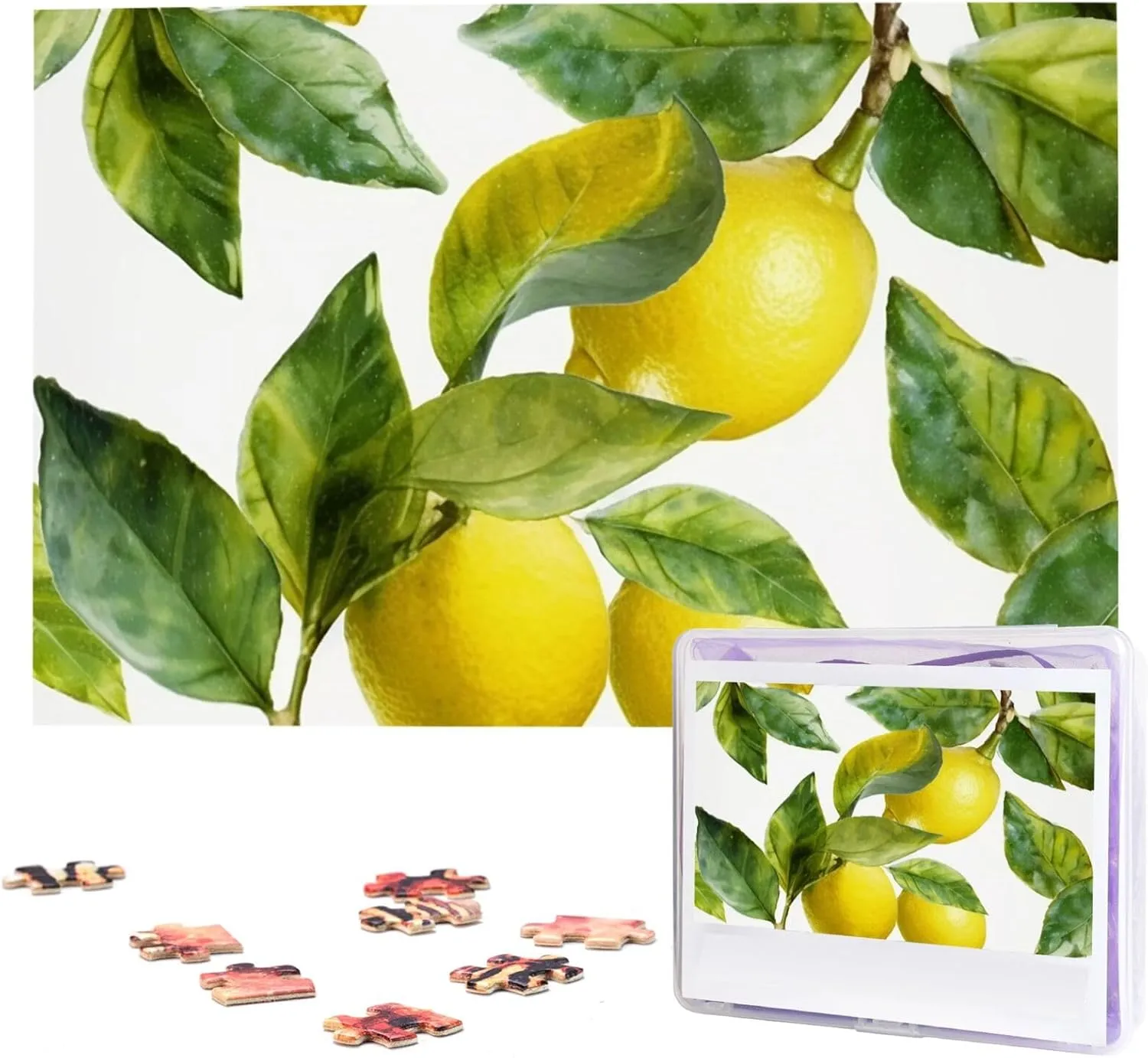 Wooden Jigsaw Puzzles Personalized Picture Puzzle Custom Jigsaw Puzzles for seal finalize electronically Adult Wedding Lemon Branch Leaves Jigsaw Puzzle 1000 Piece 
