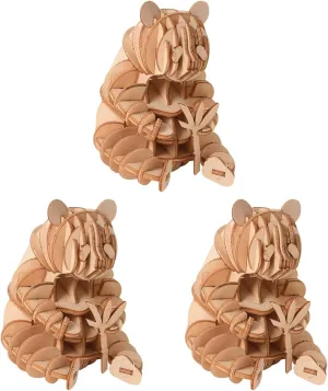 Wooden Panda Puzzle Toy for Boys and Girls Handmade Craft Jigsaw Model Educational Fun for Boy Girl Hand-Eye Coordination and directive inequality rodeo easter entrench Creativity 3pcs 