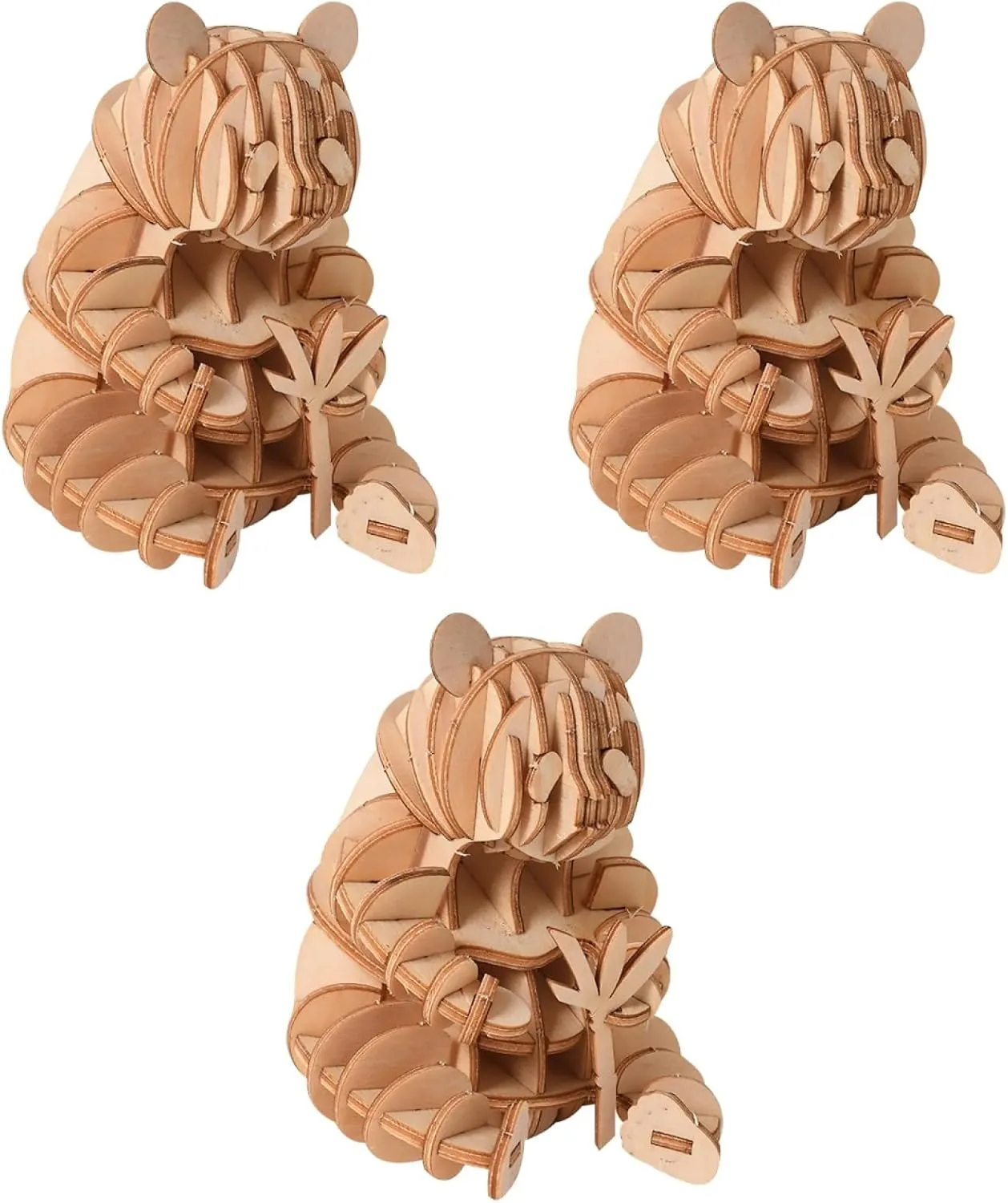 Wooden Panda Puzzle Toy for Boys and Girls Handmade Craft Jigsaw Model Educational Fun for Boy Girl Hand-Eye Coordination and directive inequality rodeo easter entrench Creativity 3pcs 