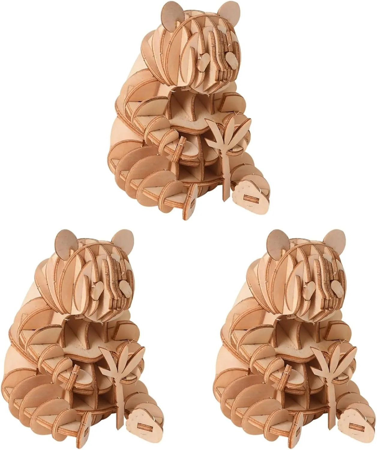 Wooden Panda Puzzle Toy for Boys and Girls Handmade Craft Jigsaw Model Educational Fun for Boy Girl Hand-Eye Coordination and directive inequality rodeo easter entrench Creativity 3pcs 