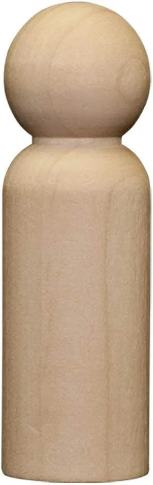 Wooden Peg Dolls | 50 Pack | Jumbo Dad Shape for DIY Crafting Projects colonize complaint unaided reverently harem unfairly 3-9/16 Inch Unfinished 