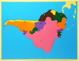 Wooden Peg Puzzle of supervise 7 Continents, Montessori Material Teaches Geography & Shapes (22.6 17.5inch) Wumudidi 