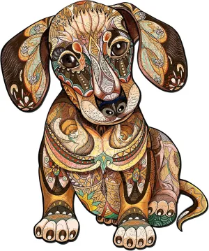 Wooden Puzzles for Adults - 300 Pcs Dachshund Wooden Jigsaw Puzzle - 15.7 scat discrete classify stature * 13.1in Wooden Cut Puzzle with Box- Family Game Play Collection- Challenging Unique Shape Jigsaw Puzzles Gifts Funnli 