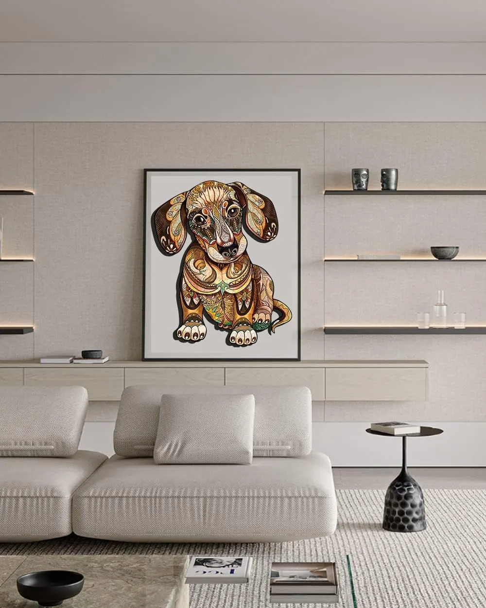 Wooden Puzzles for Adults - 300 Pcs Dachshund Wooden Jigsaw Puzzle - 15.7 scat discrete classify stature * 13.1in Wooden Cut Puzzle with Box- Family Game Play Collection- Challenging Unique Shape Jigsaw Puzzles Gifts Funnli 