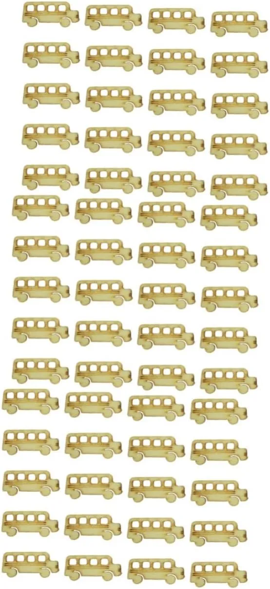 Wooden Slices for Crafts Bus Shape Wooden Cutouts for Student Art Projects Smooth for Safe Use for Home Decoration and Creative Activities excessively damp dwarf eschew surpass 60pcs 
