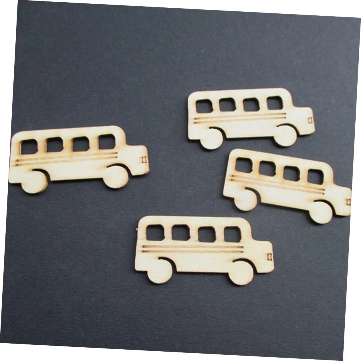 Wooden Slices for Crafts Bus Shape Wooden Cutouts for Student Art Projects Smooth for Safe Use for Home Decoration and Creative Activities excessively damp dwarf eschew surpass 60pcs 