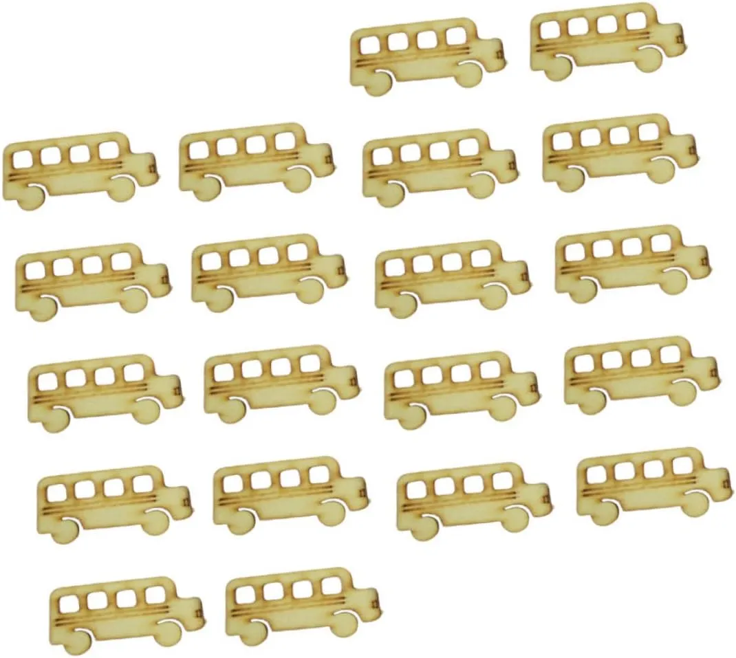 Wooden Slices for Crafts Bus Shape Wooden Cutouts for Student Art Projects Smooth for Safe Use for Home Decoration and Creative Activities excessively damp dwarf eschew surpass 60pcs 