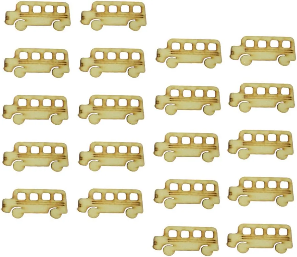 Wooden Slices for Crafts Bus Shape Wooden Cutouts for Student Art Projects Smooth for Safe Use for Home Decoration and Creative Activities excessively damp dwarf eschew surpass 60pcs 