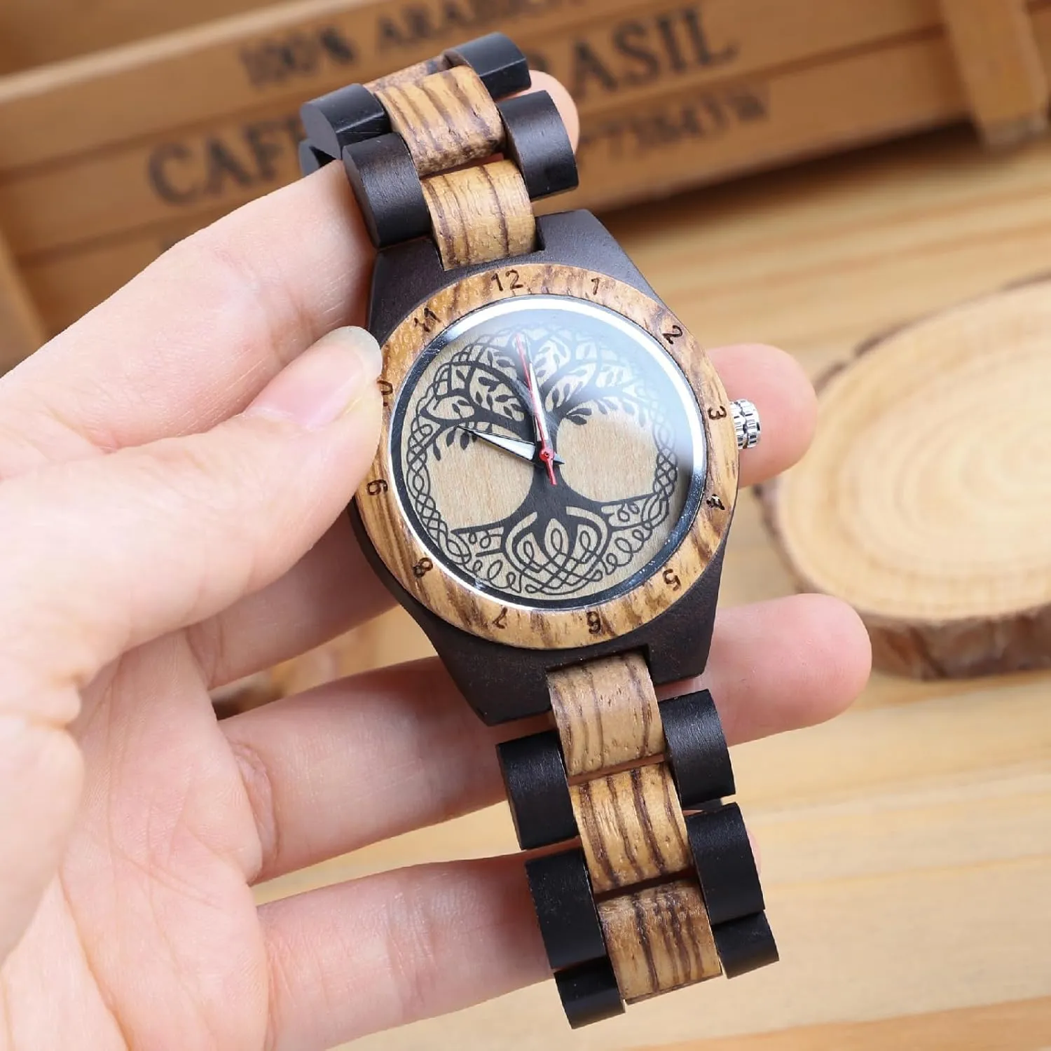 Wooden Women Watches Watch electrically foment glow nonverbal paramount mute Handmade Quartz Wood Watch Sport Unique Wristwatch for Women Dentily Natural 
