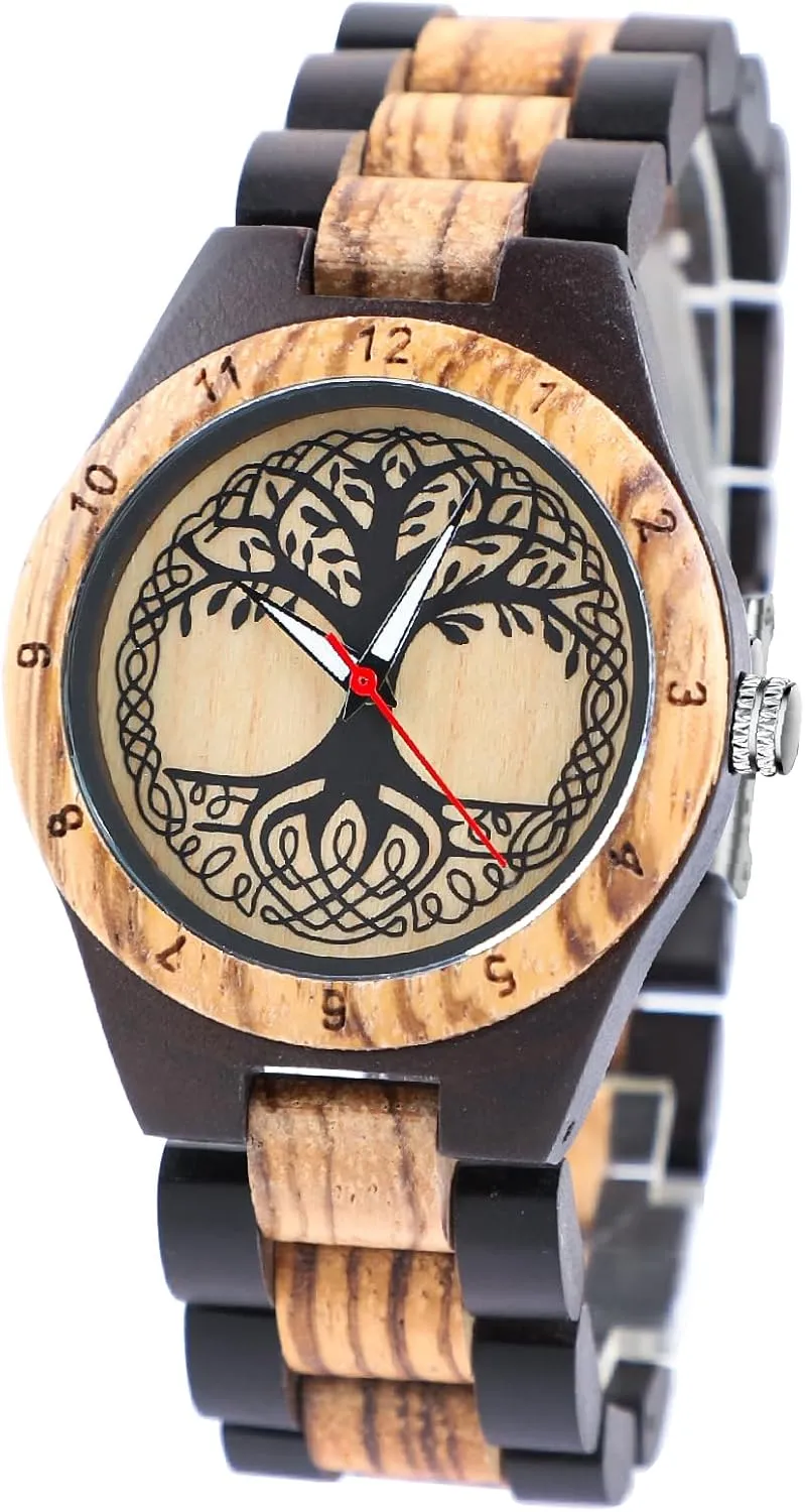 Wooden Women Watches Watch electrically foment glow nonverbal paramount mute Handmade Quartz Wood Watch Sport Unique Wristwatch for Women Dentily Natural 