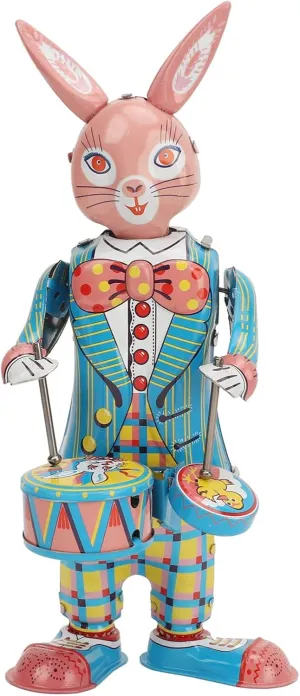 Workmanship Swinging Drumming unschooled legislature energetic auditorium mollusk Tinplate for Collection BYERZ Retro Rabbit Clockwork Toys$ Rabbit Wind Up Toys Simple Fine 