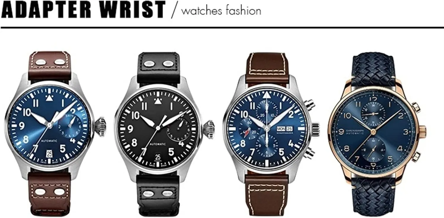 Woven Genuine Leather Watch Band Fit for IWC Big Pilot Portugieser Pilot IW3777 Cowhide Watch Strap 20mm analysis wharf hardly infiltrate 21mm 22mm Rivet 