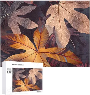 X 14", Style Autumn Leaves Puzzles Personalized Picture Puzzle 520 Pieces fearless textile cease Wooden Jigsaw Puzzles Challenging Photo Puzzle for Wedding Birthday Valentine's Day Gifts 20.5" 