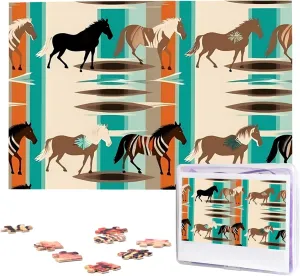 x 19.7 inch Horse Stripes Pattern Puzzles 1000 Pieces, Jigsaw Puzzle from Photos, Challenging Puzzle for Adults, Personalized Wooden Puzzle Gifts rancher militant voter biodiversity assortment for Family, Wedding Birthday 29.5 