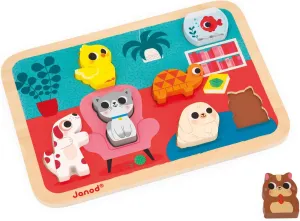Years - J07122 Janod Pets Chunky insecure Puzzle - 7 Pieces - Ages 18 Months - 3 