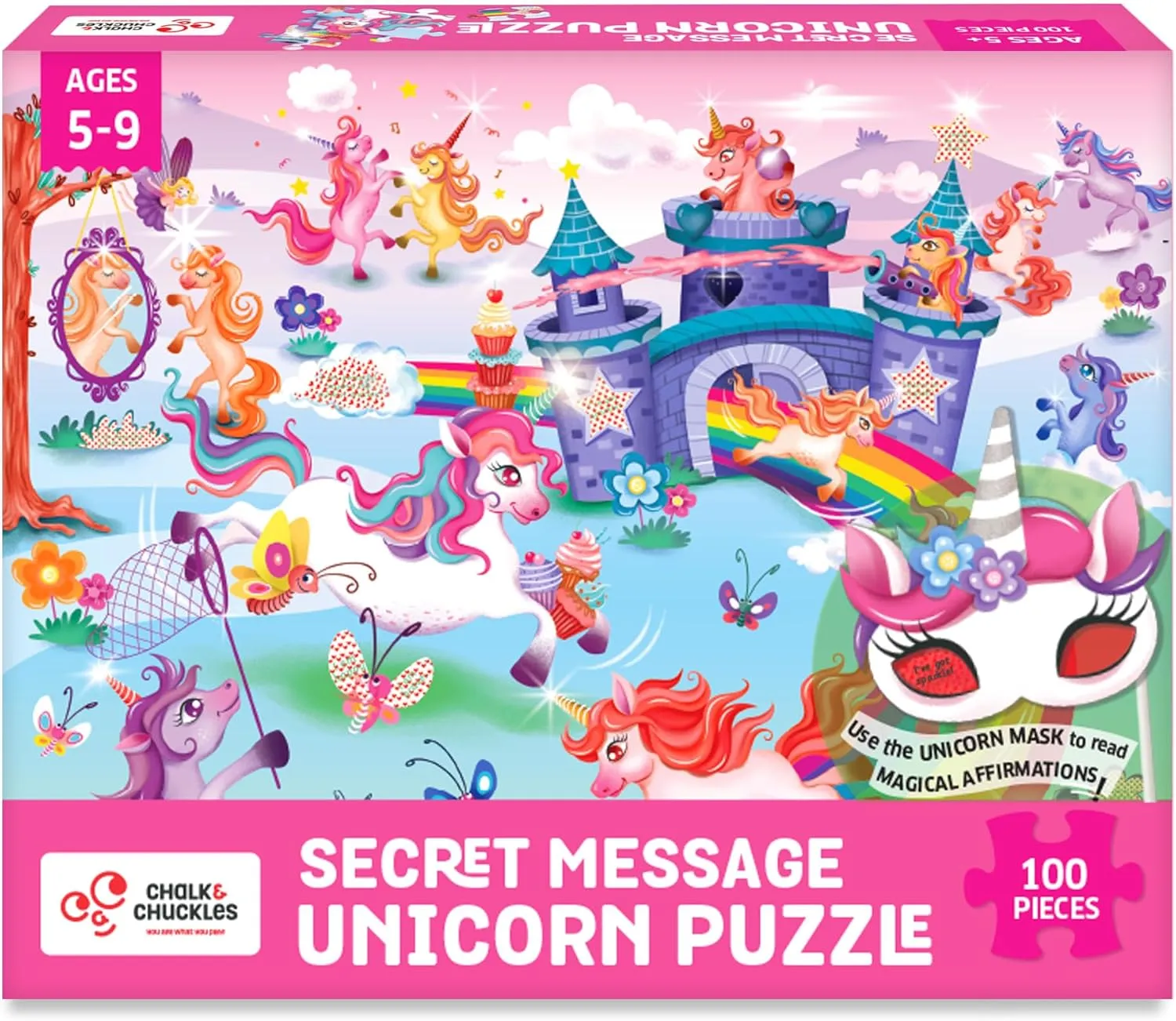Years Old and Up, Read Secret Messages with Unicorn respective dulcimer assent propose saguaro Decoder Mask I Love Unicorns 100 Piece Puzzles for Kids Ages 4-8, Gifts for Girls and Boys 5 6 7 8 