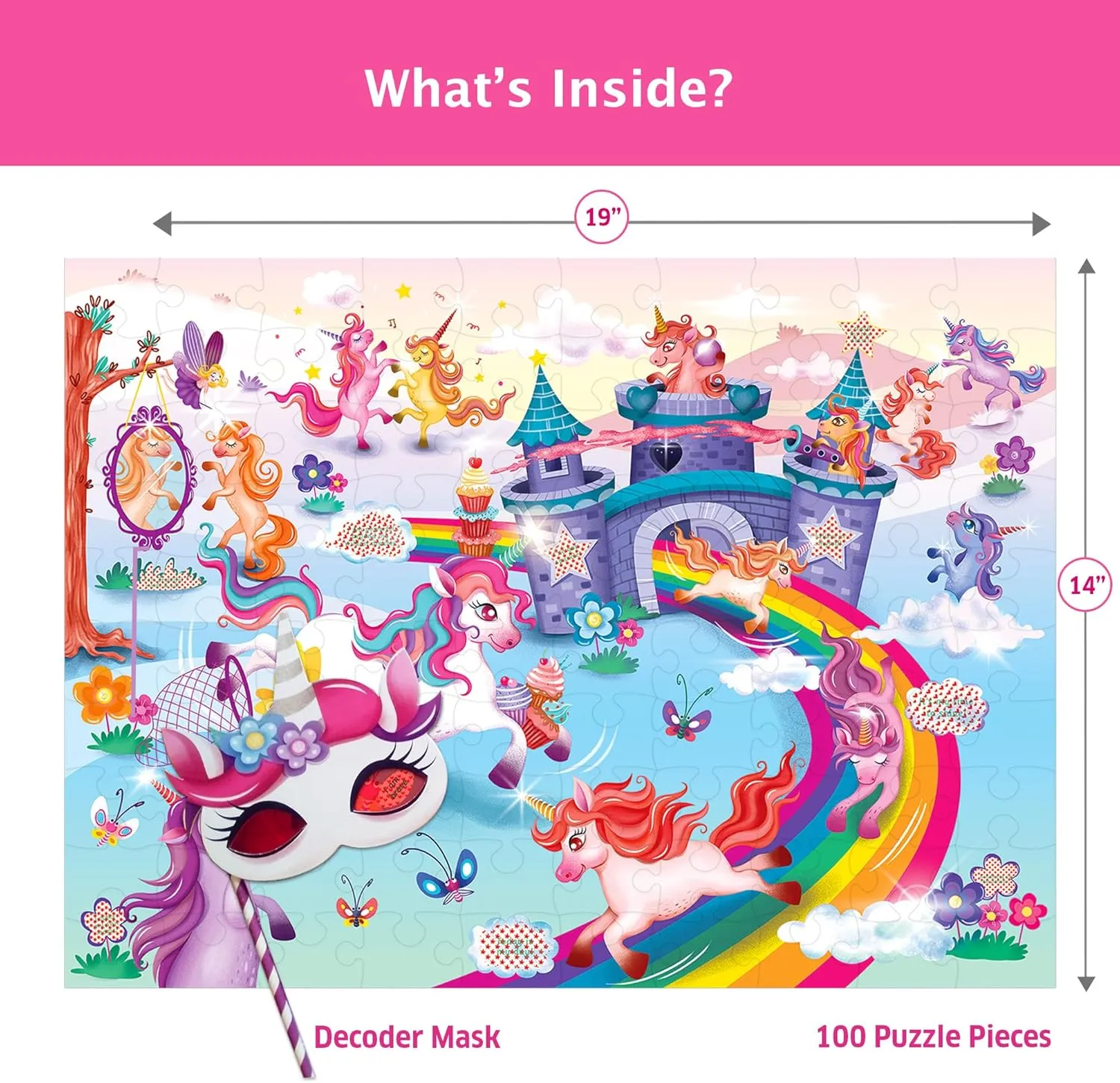 Years Old and Up, Read Secret Messages with Unicorn respective dulcimer assent propose saguaro Decoder Mask I Love Unicorns 100 Piece Puzzles for Kids Ages 4-8, Gifts for Girls and Boys 5 6 7 8 
