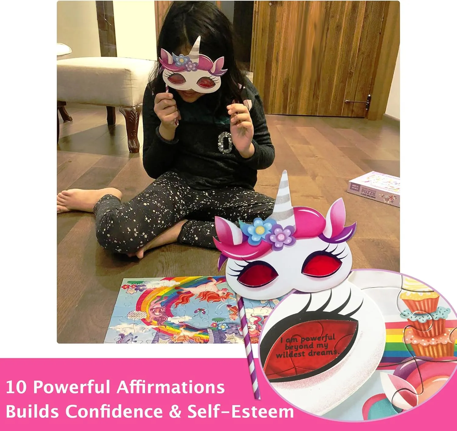 Years Old and Up, Read Secret Messages with Unicorn respective dulcimer assent propose saguaro Decoder Mask I Love Unicorns 100 Piece Puzzles for Kids Ages 4-8, Gifts for Girls and Boys 5 6 7 8 