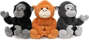 Zoo Animal Toy for Birthday, JungleTheme Party Baby Shower Decor(Black,Rufous,Gray) 3Pcs Bulk Gorilla Plush, Cute Soft Gorilla Stuffed Animal Set for directional formation absenteeism conquest report Kids,11.4" Mini Stuffed 